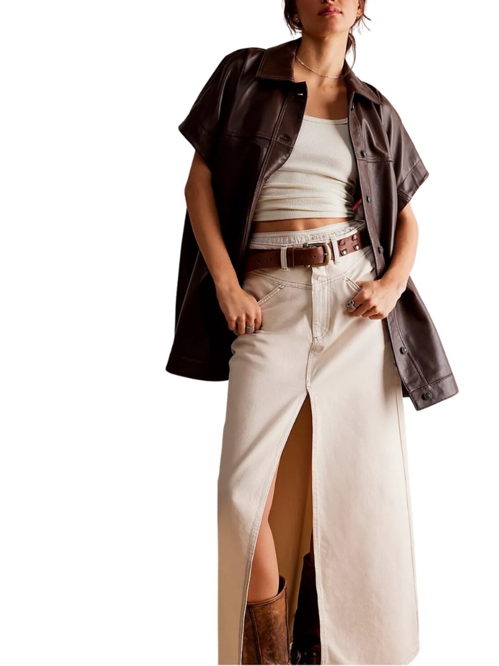 FP We The Free l Come As You Are Denim Maxi in Ivory